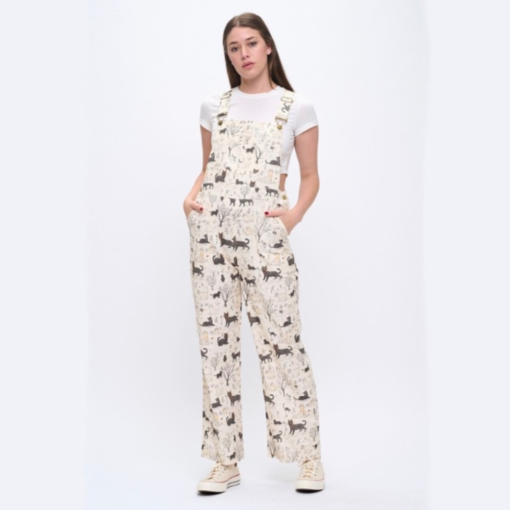 ModCloth Cat Print Overalls